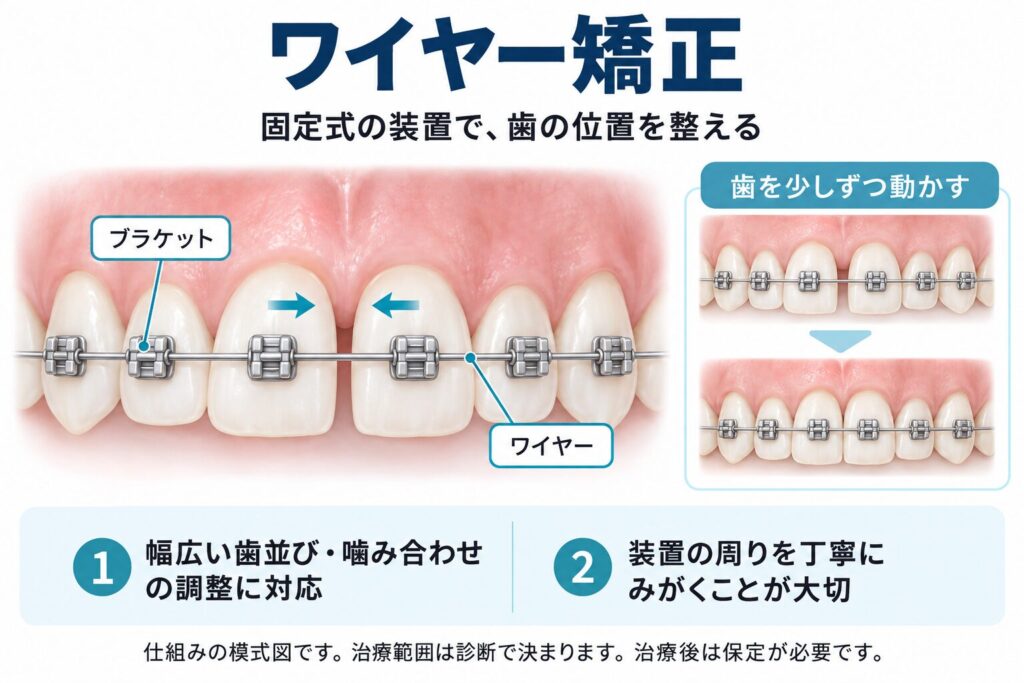 固定式装置で歯を動かす